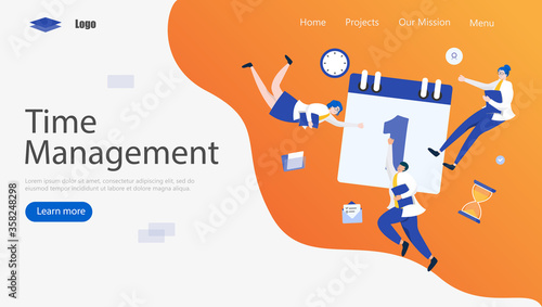 Time Management Vector Illustration Concept, Suitable for web landing page, ui, mobile app, editorial design, flyer, banner, and other related occasion