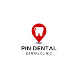 Creative modern Health Logo design vector template Dental clinic with pin location sign Logotype