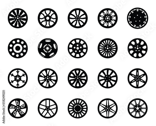 
Wheel Rims Solid Icons Pack
