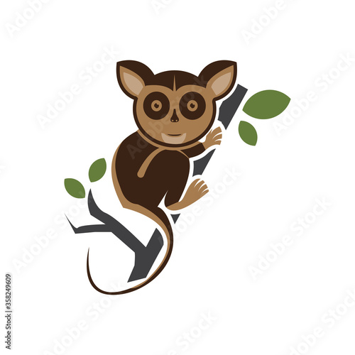 Tarsius vector Animal Character. Vector Illustration Isolated on White.