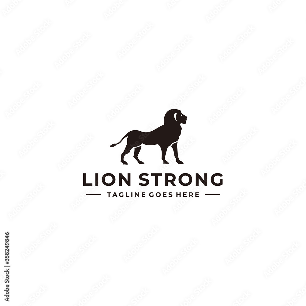 Creative lion logo design vector illustration, emblem template
