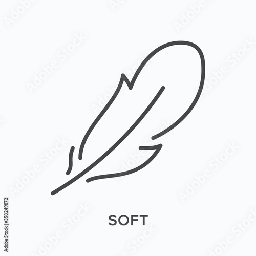 Feather line icon. Vector outline illustration of lightweight. Soft quill pictorgam