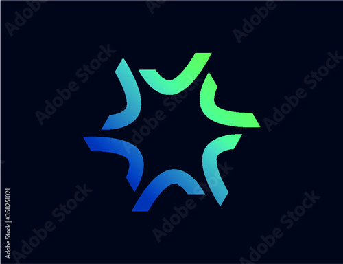 Connect, global network and cooperation  logo in the form of stars. Teamwork social idea. Partnership and alliance symbol.