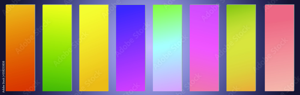 Set of abstract gradient banners. Minimal style color background. Template for wallpaper, mobile app, screen