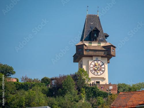 The Schlossberg with clock tower, Graz, Austria photo