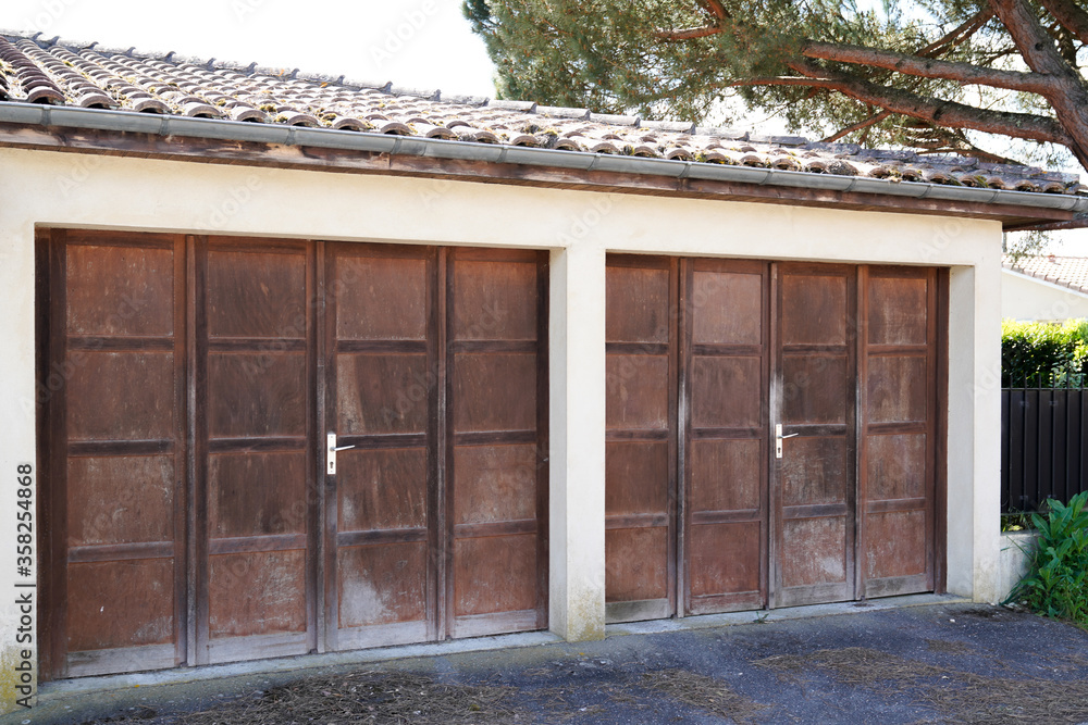 double old wooden door garage 