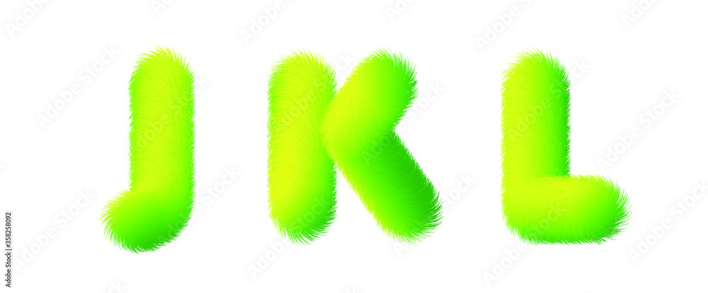 Set of High Quality 3D Shaggy Letter J K Lon White Background . Isolated Vector Element Set of High Quality 3D Shaggy Letter J K Lon White Background . Isolated Vector Element