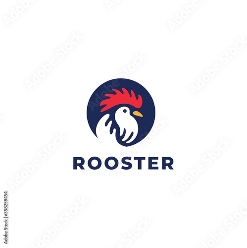 Rooster Logo Icon Premium Minimal emblem design template