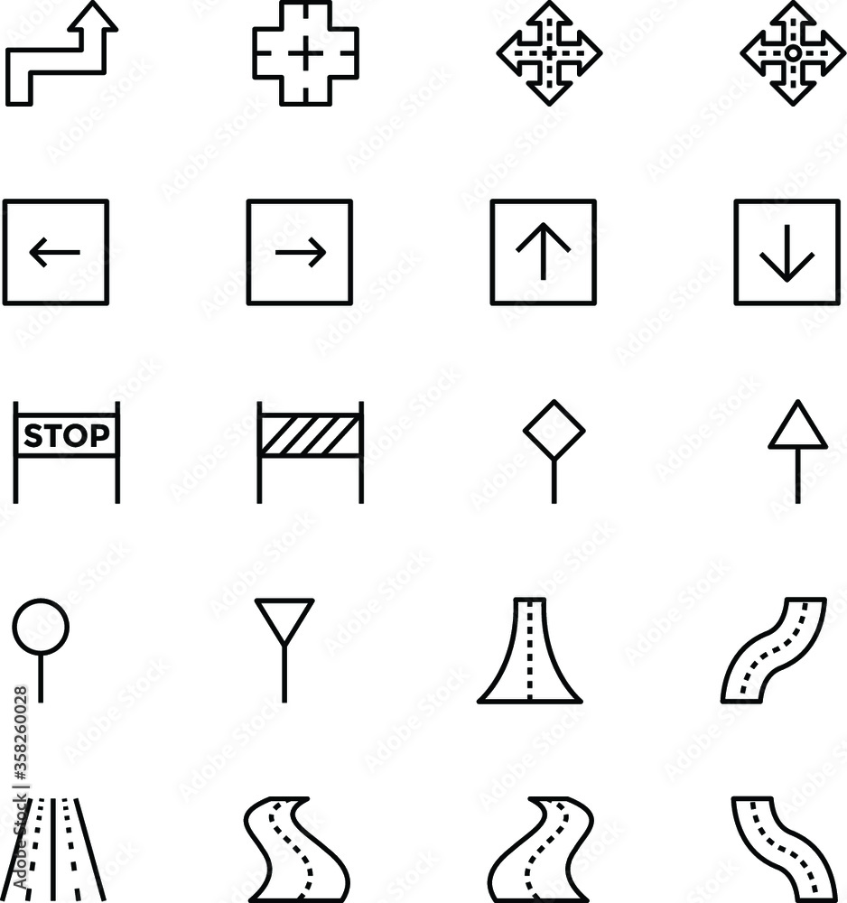 Road Outline Vector Icons 5
Road Outline Vector Icons 5