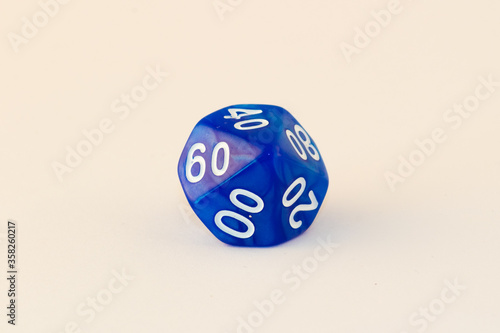 Blue dice on a white background