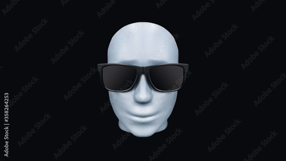 3D render human head model, creative material for artificial intelligence concept.
