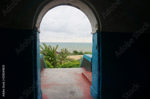 Fort Orange built by the Dutch, Sekondi, Ghana. Such forts expanded into prison for storing slaves ready for shipping. When a ship arrived, slaves led out of the fort through the Door of No Return. photo