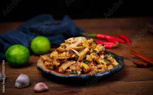 spicy shredded chicken meat
 photo