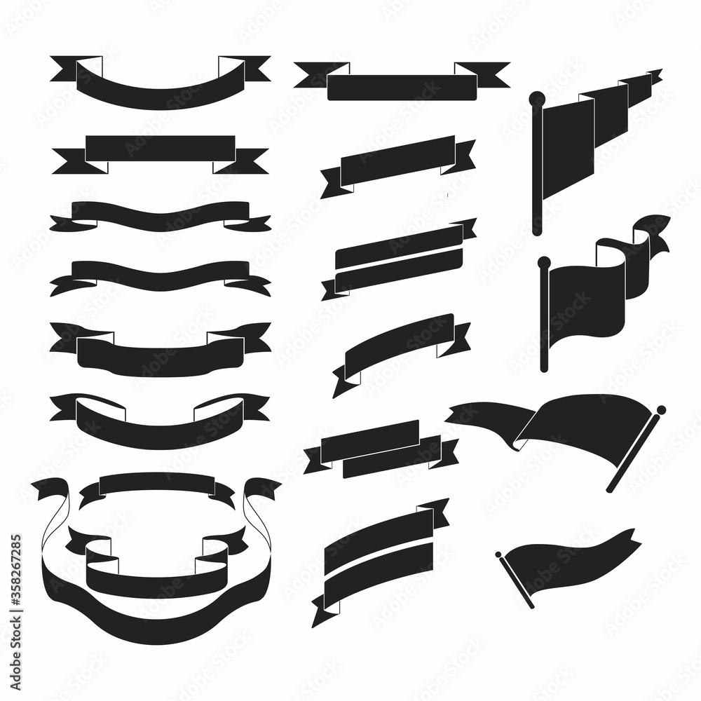 a collection of ribbons. Vector illustration.