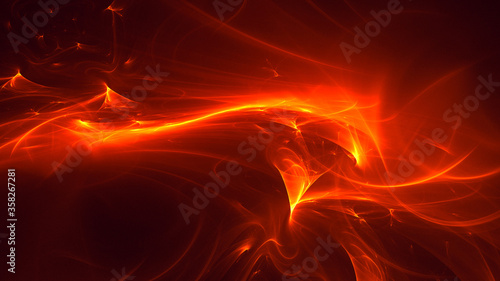 3D rendering abstract multicolor fractal light background