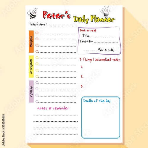 daily planner for kids