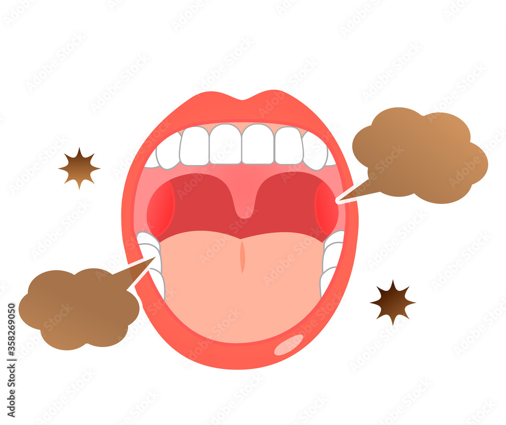 Obraz premium Bad breath dental care cough