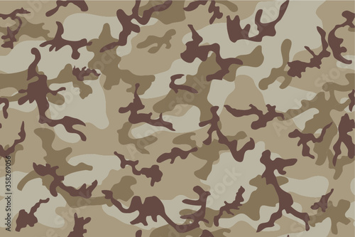 Desert camouflage seamless pattern. Brown and tan colors.