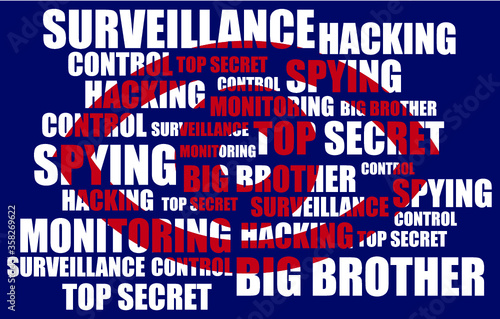  Red eye. Concept of spying