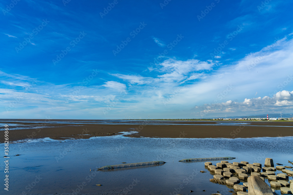 Gaomei Wetlands Area, a flat land which spans over 300 hectares, also a popular scenic spots in Qingshui District, Taichung City, Taiwan