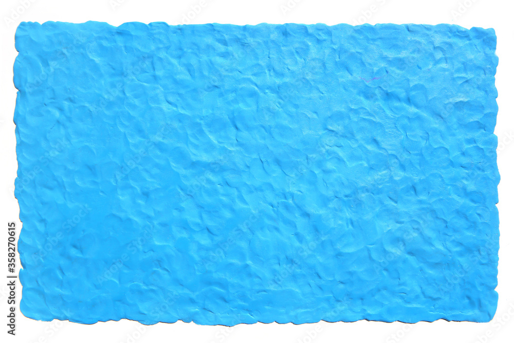Blue plasticine texture frame background. Modeling clay material