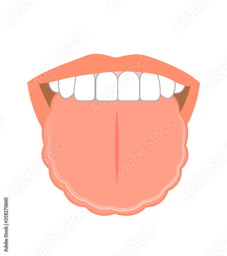 Illustration of tongue symptoms and health