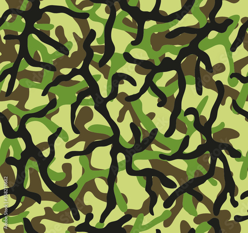 Camouflage seamless pattern.Branched shapes.