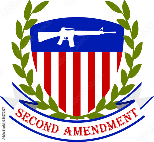 American patriotic emblem. Second amendment-U.S. constitution