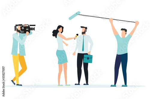 News. The television operator is shooting news.