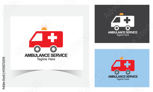 Ambulance Service Logo Design Template- Flat Logo Design- Minimalist Logo- Ambulance Service Logo For Hospital or Ambulance Service Company And Other Company.