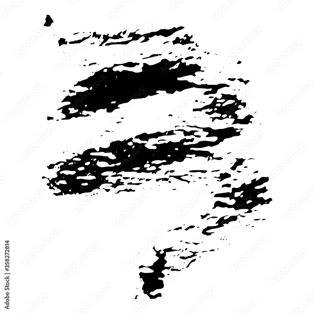 Naklejka premium Ink black blot Abstract stain. Isolate on a white background