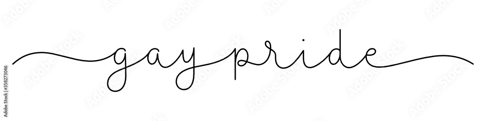 GAY PRIDE vector monoline calligraphy banner with swashes GAY PRIDE vector monoline calligraphy banner with swashes