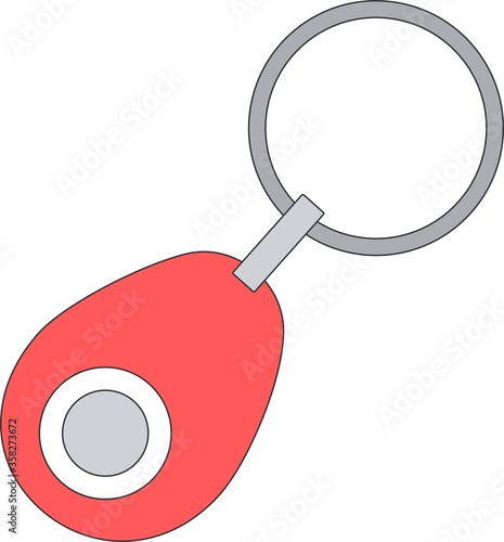 Vector colored icon of yellow clicker for dog training isolated on white background, flat cartoon design, bone shape