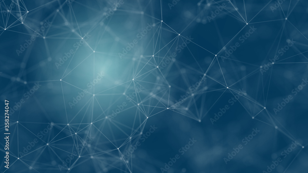 Abstract futuristic with connection lines on blue background. Plexus structure. Concept of Science, Business, Communication, Medical, Technology, Network, Cyber, Sci-fi. Illustration. 3D rendering Abstract futuristic with connection lines on blue background. Plexus structure. Concept of Science, Business, Communication, Medical, Technology, Network, Cyber, Sci-fi. Illustration. 3D rendering