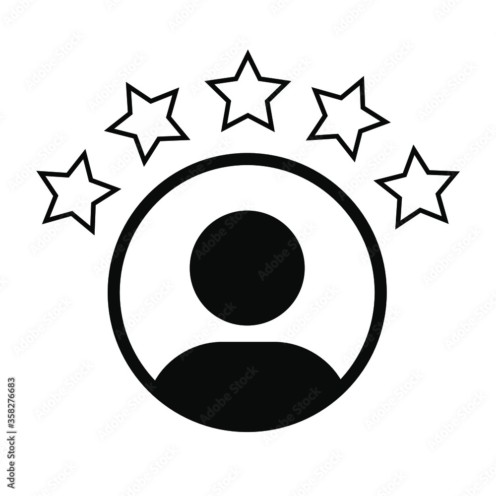 Customer experience or 5 star satisfaction rating flat vector icon for review apps and websites
Customer experience or 5 star satisfaction rating flat vector icon for review apps and websites