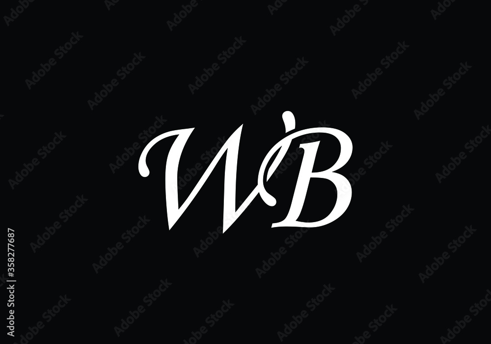 Initial Monogram Letter W B Logo Design Vector Template. WB Letter Logo Design