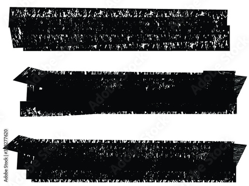 Grunge Paint stripe . Vector brush Stroke . Distressed banner . Black isolated paintbrush collection . Modern Textured shape . Dry border in Black . 