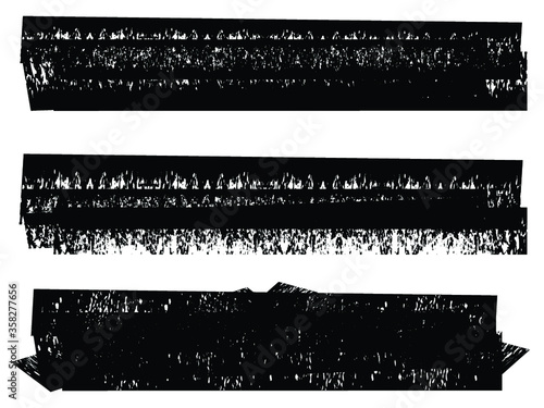 Grunge Paint stripe . Vector brush Stroke . Distressed banner . Black isolated paintbrush collection . Modern Textured shape . Dry border in Black . 