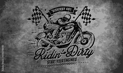 vintage style motorbike racing poster