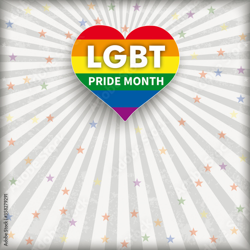 LGBT Rainbow Heart Gray Retro Sun Cover