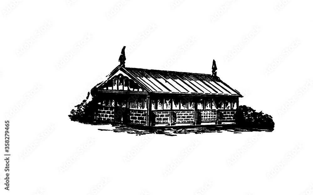 Fototapeta premium Vector Farm Building