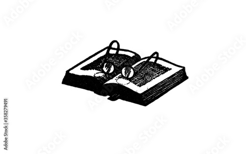 hand drawn vector illustration of an old book