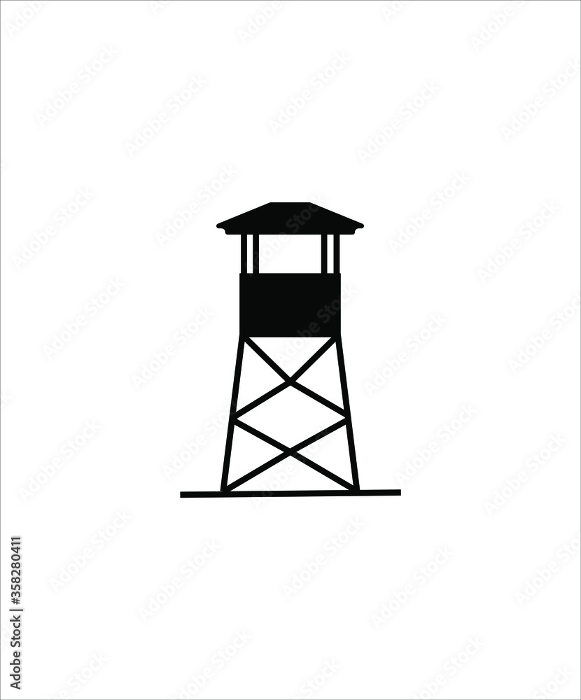 Naklejka premium prison tower icon,vector best flat icon.