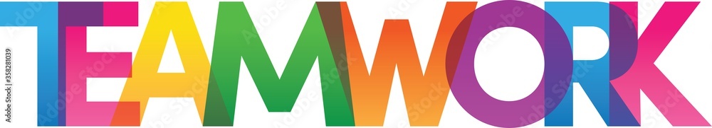 Colored rainbow text. Vector banner. Corporate concept. Gradient Text. Transparency Letters