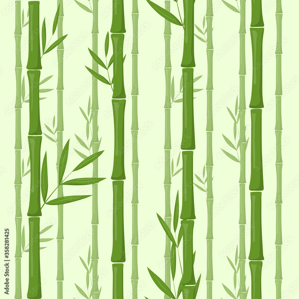 Naklejka Zestaw bambusa wektorowego na białym tle