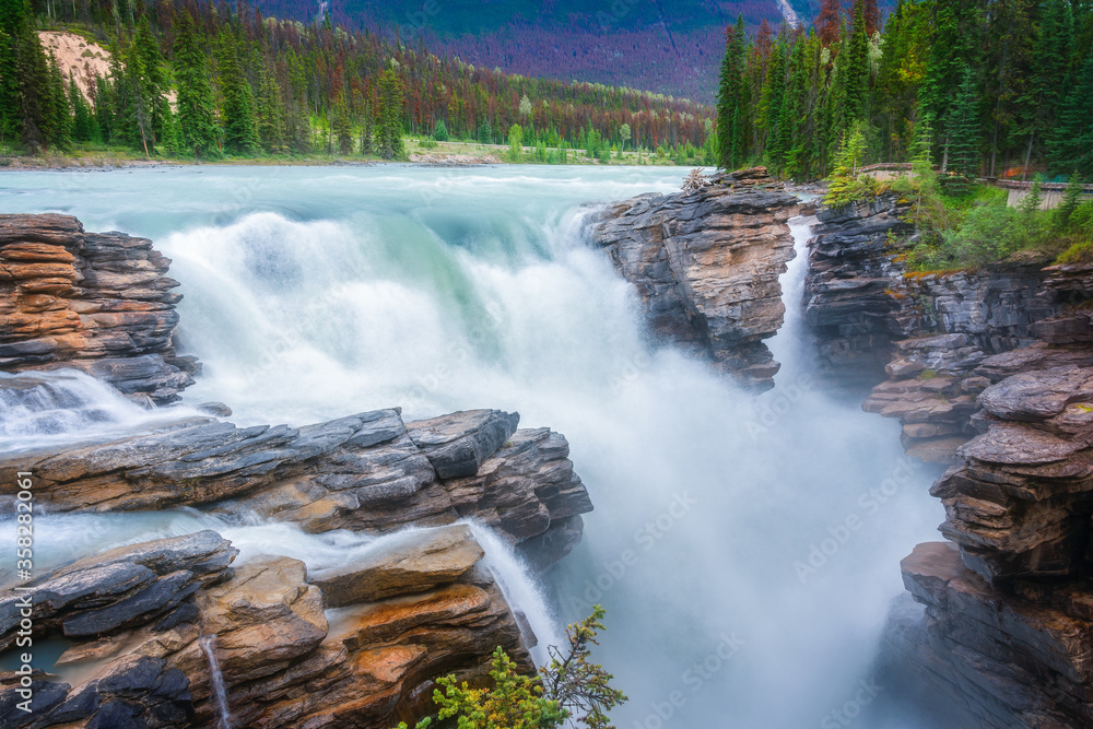 Athabasca falls in Jasper National Park, Rocky Mountains, Alberta, Canada Athabasca falls in Jasper National Park, Rocky Mountains, Alberta, Canada