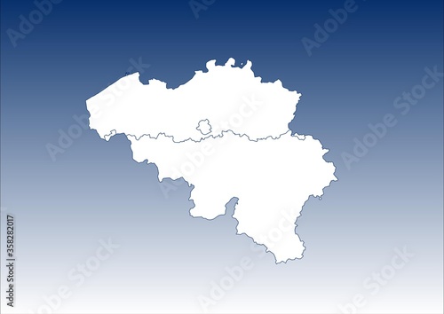 Mapa Belgii z podziałem terytorialnym