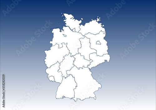 Mapa Niemiec z podziałem terytorialnym