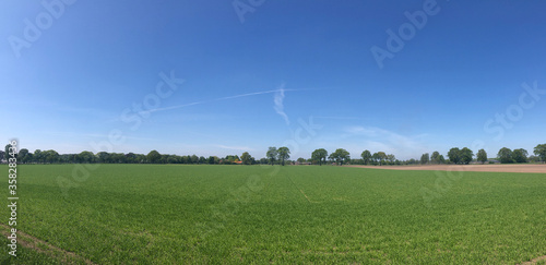 Panorama from farmland around Halle