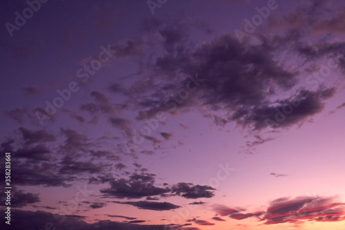 Purple sunset over the city of Madrid